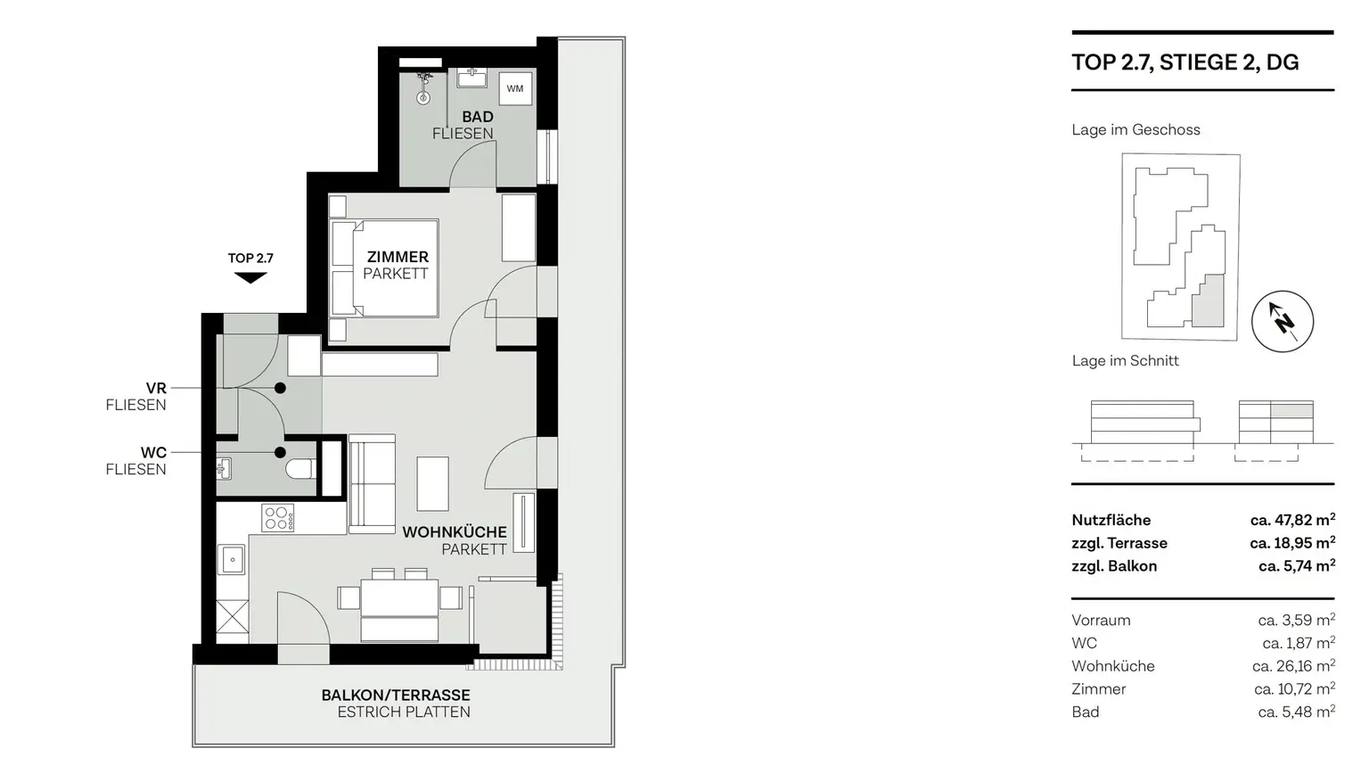 Grundriss Top 7, Stiege 2