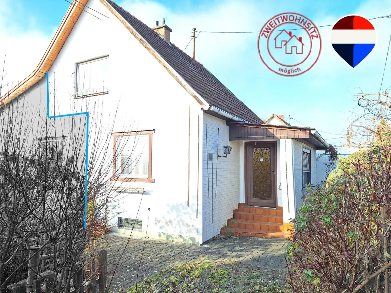 Haushälfte mit Garten