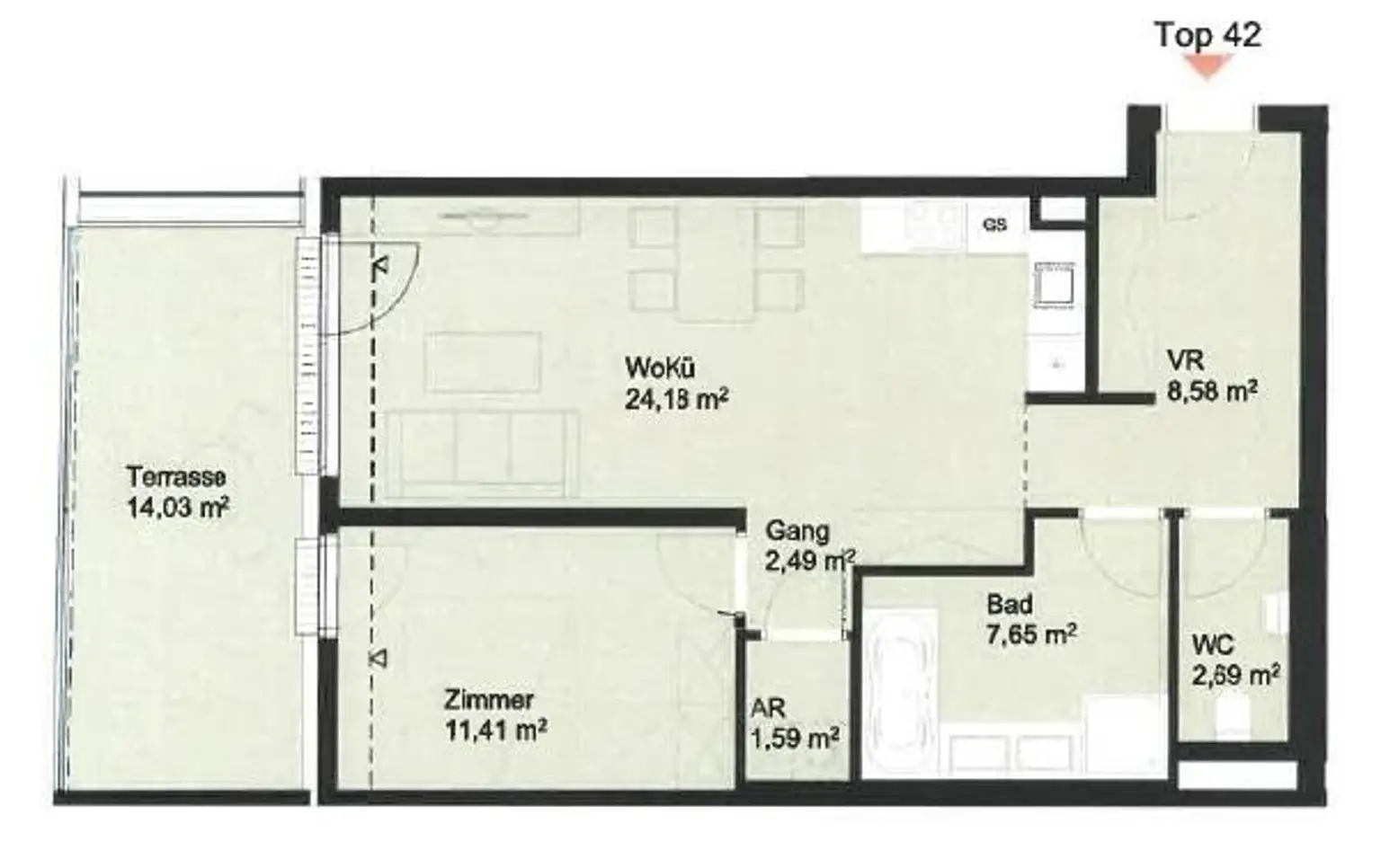 HIGH LEVEL DG-Wohnung mit 14m² WEST-TERRASSE!!!