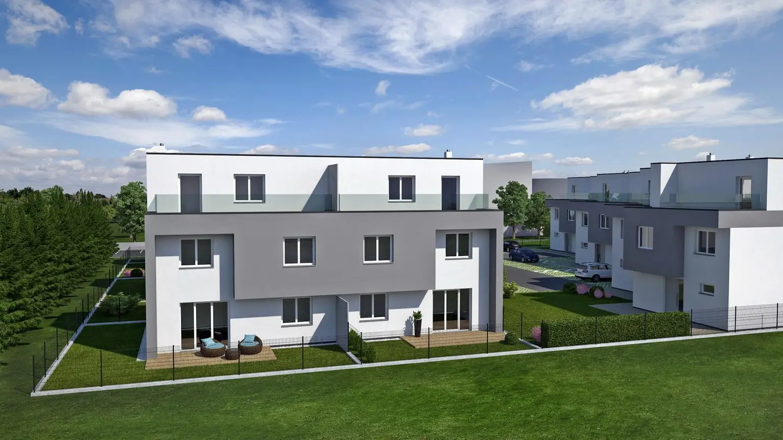 Ansicht Garten mit Terrasse