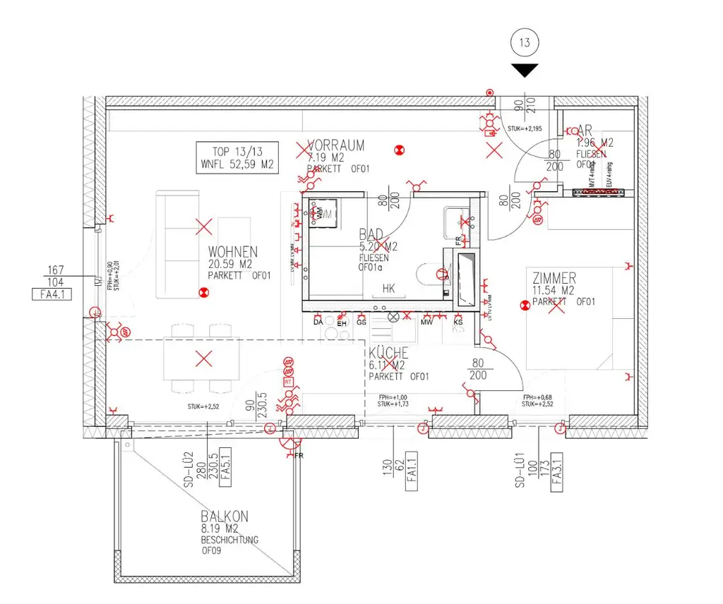 Moderne 2 Zimmer-Neubau-Mietwohnung mit Balkon und Tiefgaragenparkplatz in St. Pölten