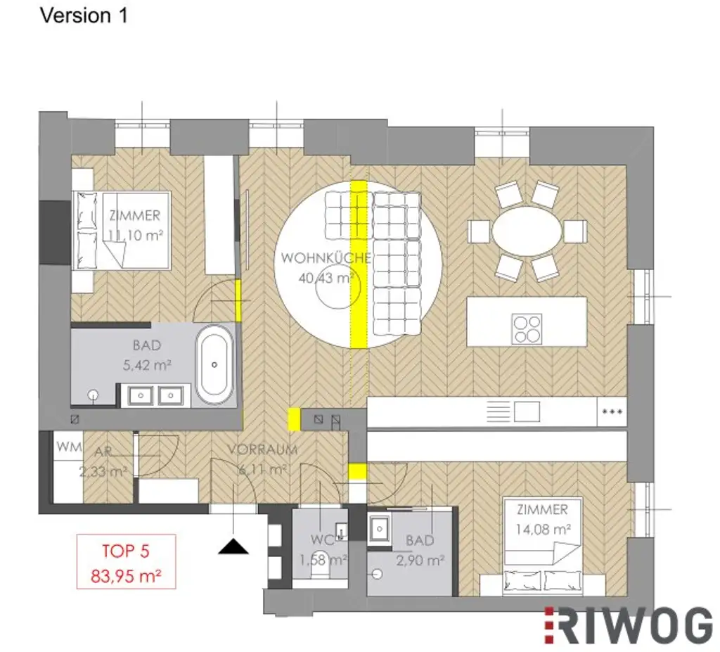 WIENTALBLICK | Lichtdurchflutete Wohnung in der Villa Seutter mit 4,4m Raumhöhe & Blick auf denkmalgeschützte Linde | sanierungsbedürftig | + Gartenoption