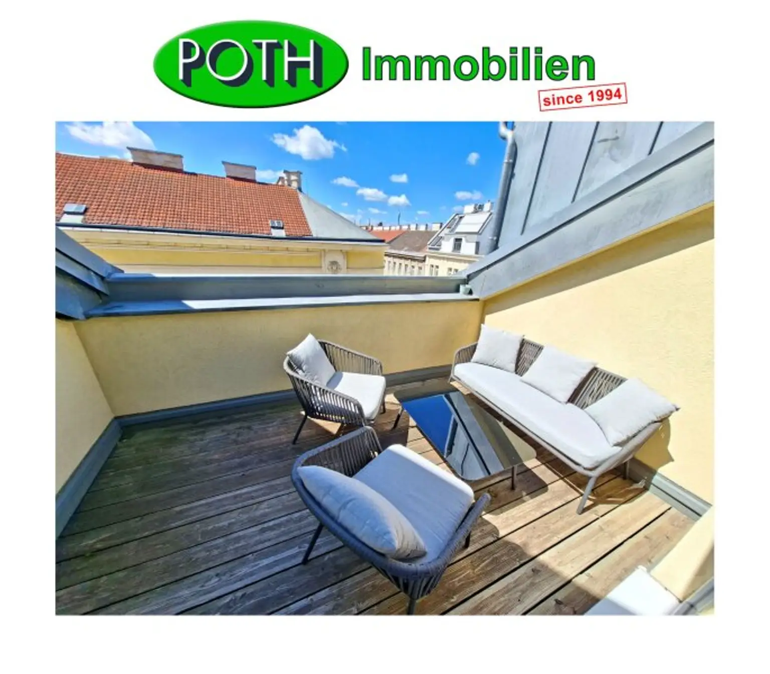 möblierte 3 Zimmer Dachgeschoßwohnung mit Terrasse Nähe Wiedner Hauptstraße