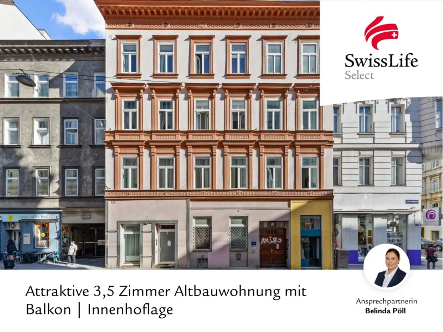 Neustiftgasse | Attraktive 3,5 Zimmer Altbauwohnung mit Balkon | Innenhoflage