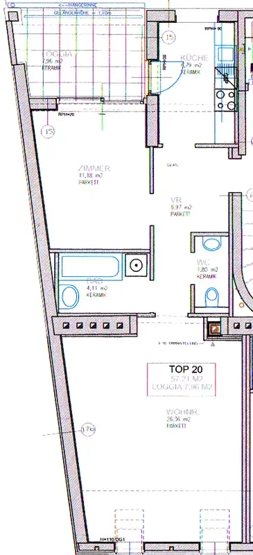 Tolle 2-Zimmer-Dachgeschosswohnung mit Loggia im 5ten!