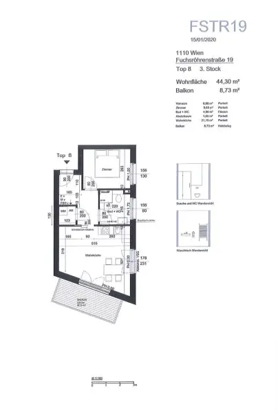 Traumwohnung in 1110 Wien: 45m², 2 Zimmer, Balkon, neuwertig, vermietet bis Oktober 2024