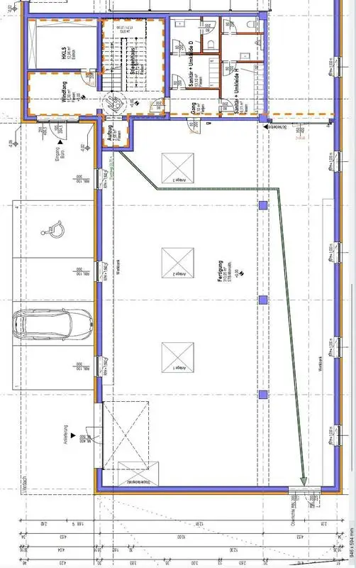 Plan Halle Teil 1 mit Schwerlastkran