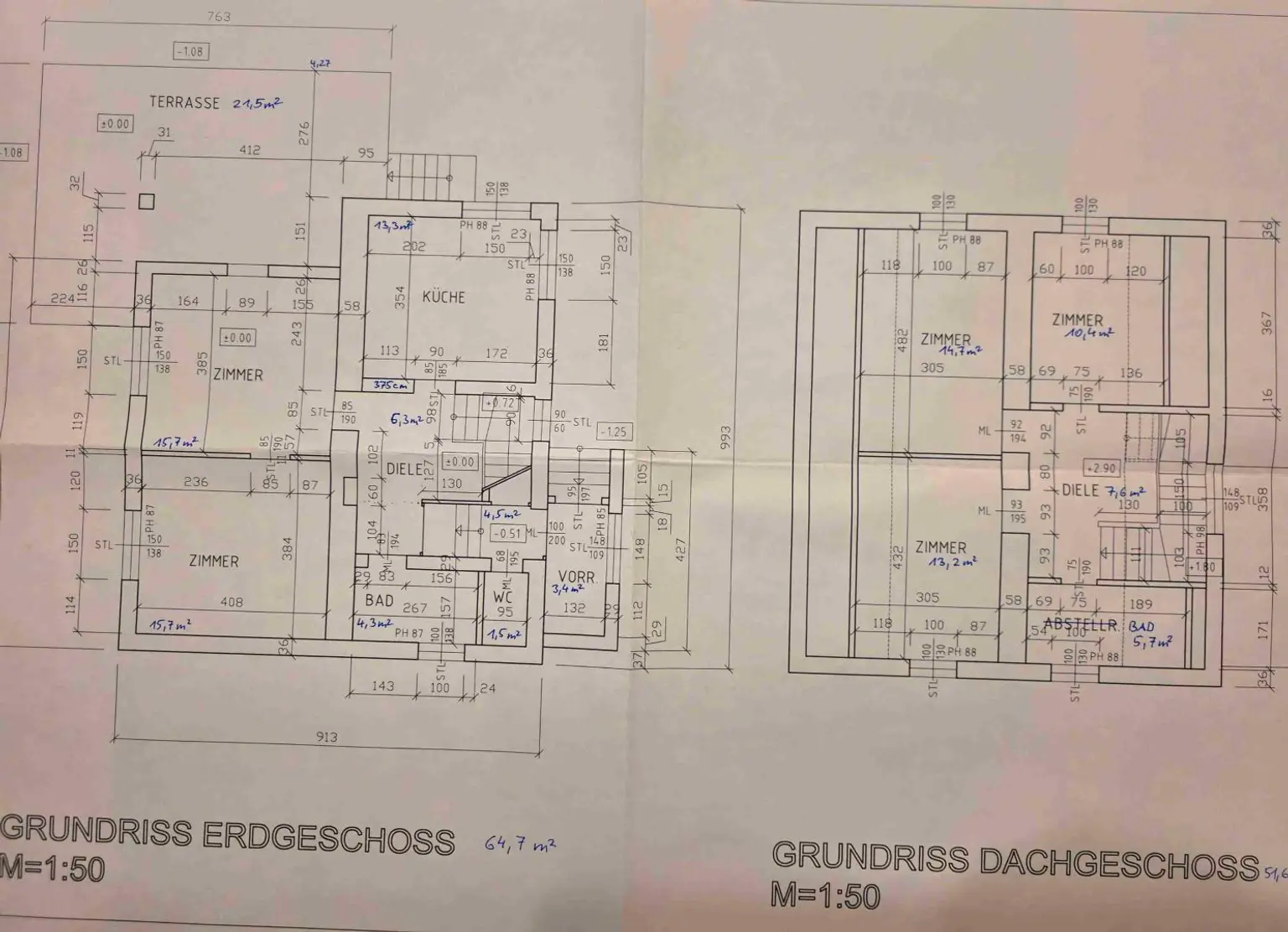 Grundriss bemaßt