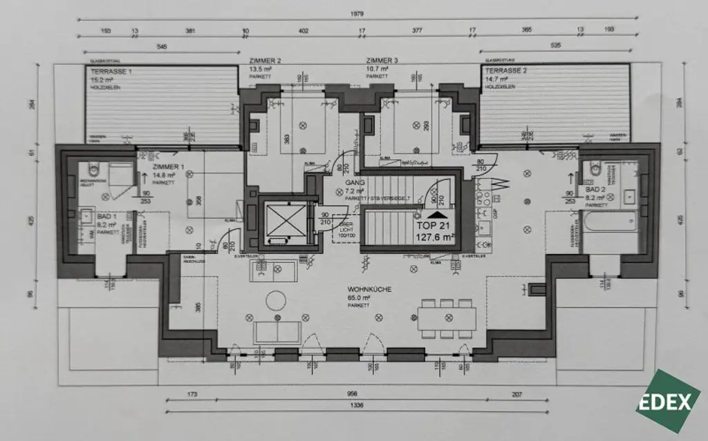 ERSTBEZUG | Exklusives 4-Zimmer-Penthouse mit zwei Terrassen und zwei Bädern