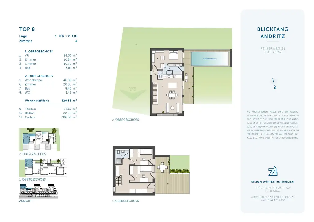 Weitläufige Garten-Maisonette mit Terrasse, Balkon und 386,89 m² großem Garten