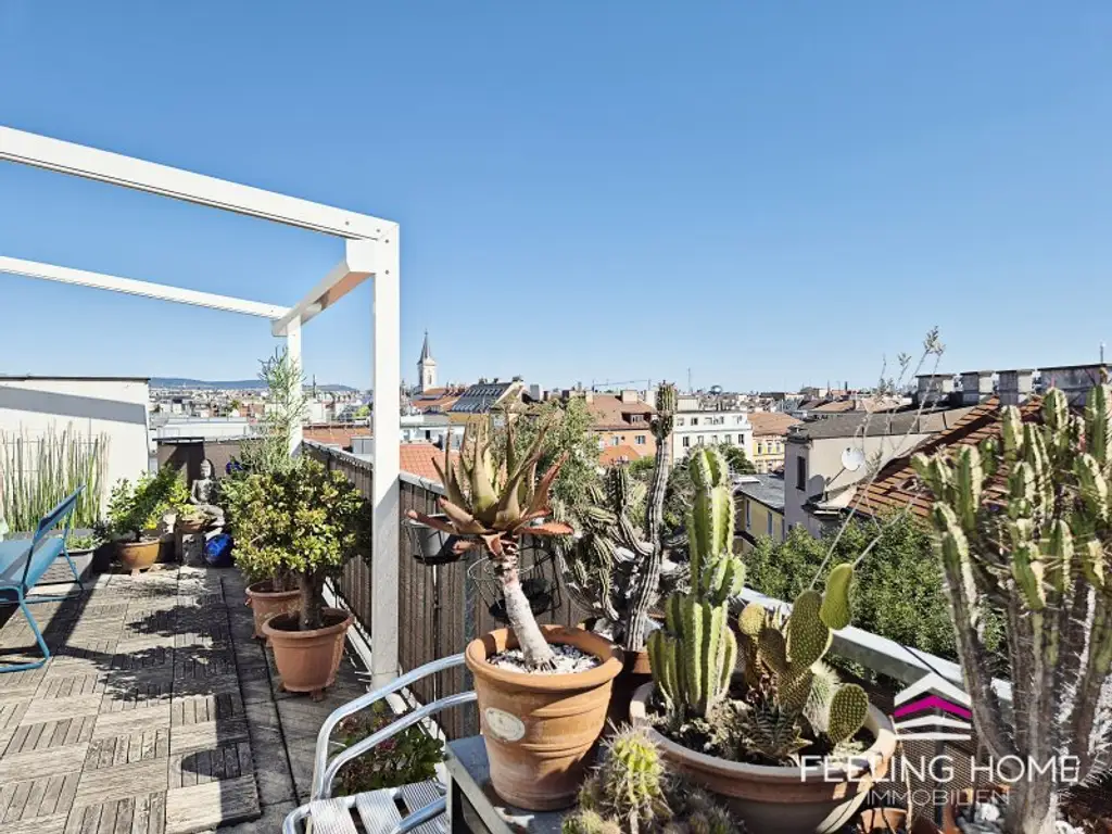 SPEKTAKULÄR! DG-Maisonette mit 5,20m Deckenhöhe & traumhafter Galerie – Wohnen wie im Loft mit großer Terrasse!