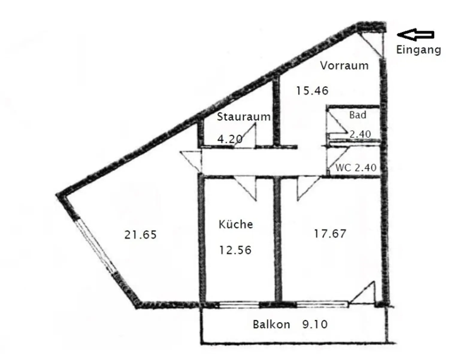 Geräumige Wohnung mit 2 Zimmer, separate Küche mit optional TGAP - Pradl