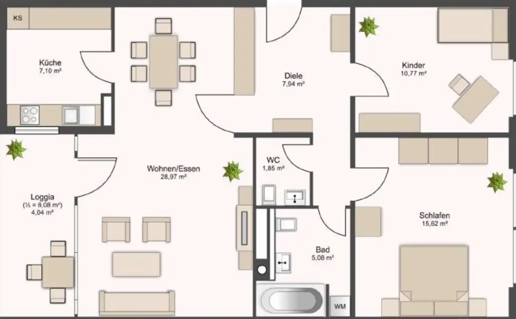 Bogenhausens Schmuckstück: Exklusive 3-Zimmer-Wohnung mit Loggia und Garage