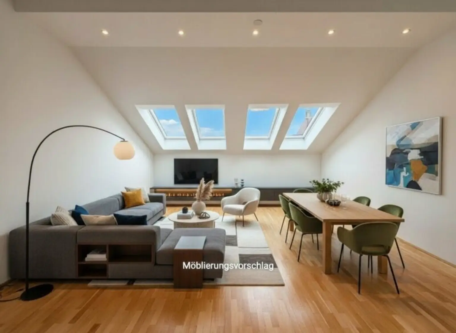 Wohnzimmer - möbliert