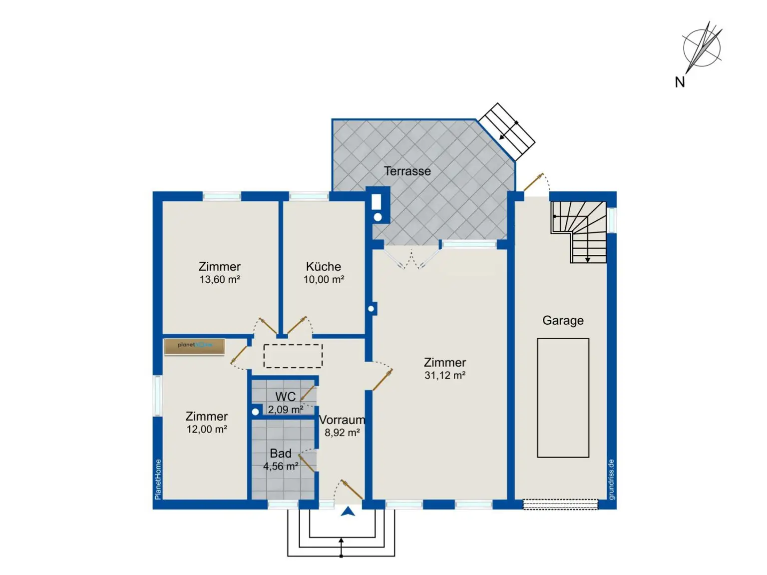 Grundriss EG mit Garage