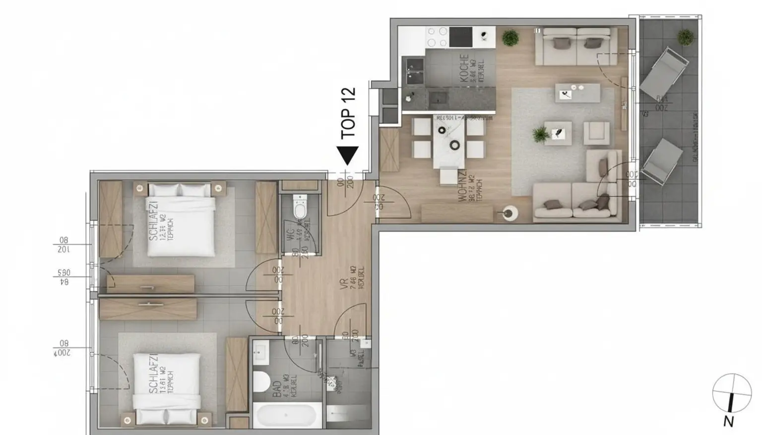 "Helle und voll möblierte Wohnung"