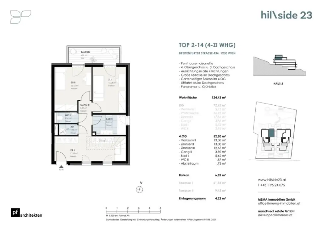 Außergewöhnliche Maisonette mit 4 Zimmer und 2 Dachterrasse zu verkaufen!