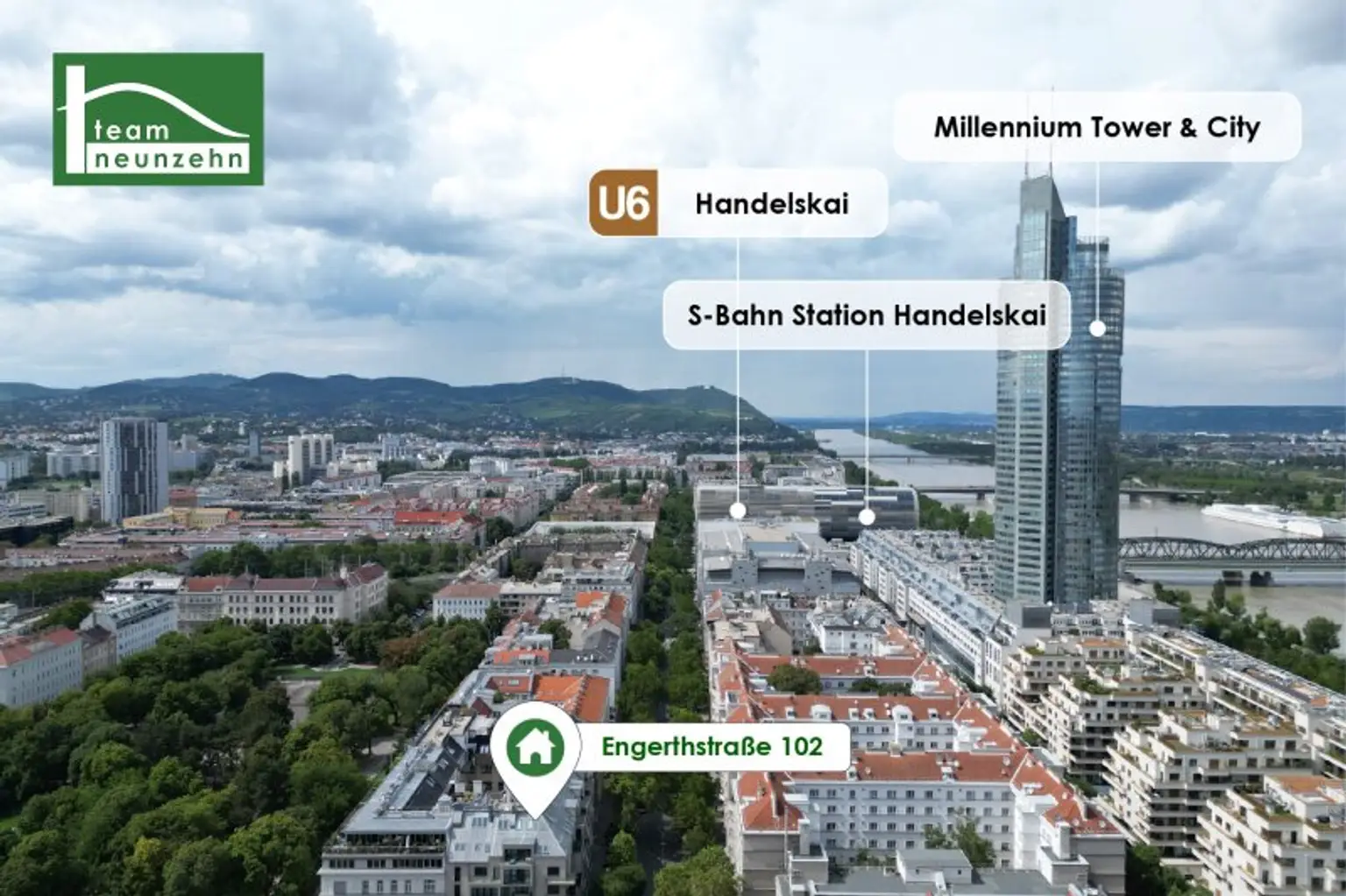 Klimatisierte Maisonette mit Weitblick-Dachterrasse in top Lage nahe U6, Millennium City und Donau - JETZT ANFRAGEN