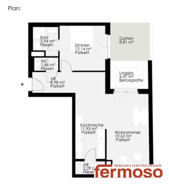 Neuwertige 2-Zimmer-Wohnung mit Garten und Loggia im Herzen von 1210 Wien!