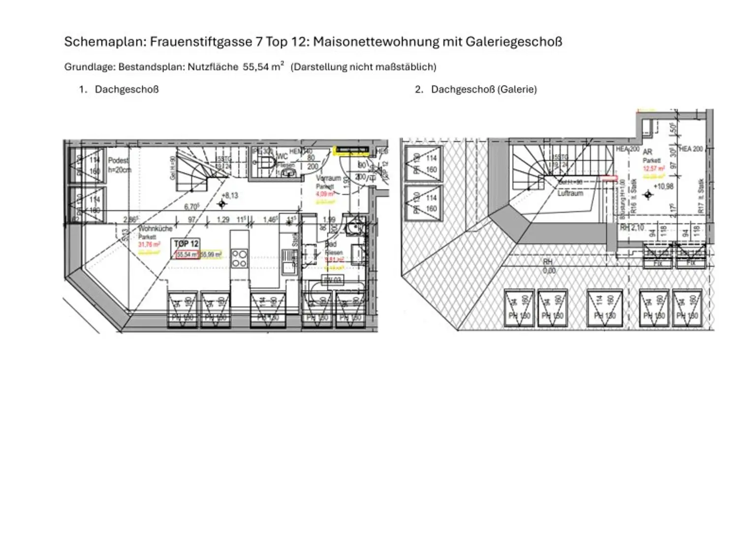 2 Zimmer Dachgeschoss Wohnung mit Home-Office Bereich und Terrasse sowie Klimaanlage - Erstbezug - Unbefristet