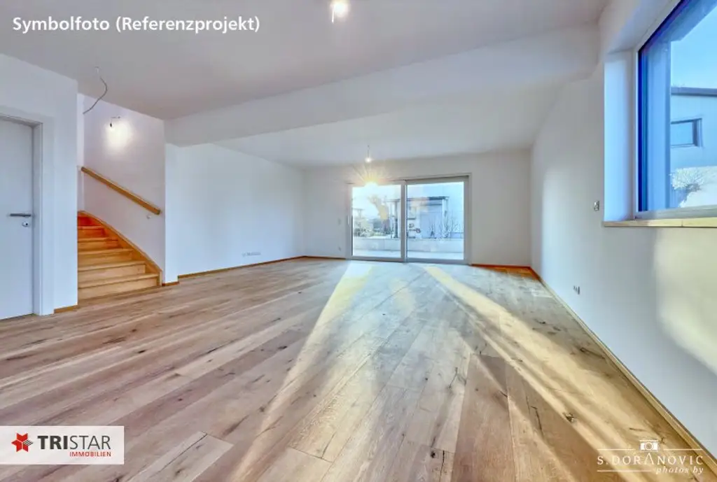 NEU! • FAMILIENTRAUM • 6 ZIMMER • GARTEN • TERRASSE • PKW-STELLPLÄTZE • NÄHE LOBAU • LUFTWÄRMEPUMPE • 1220 WIEN