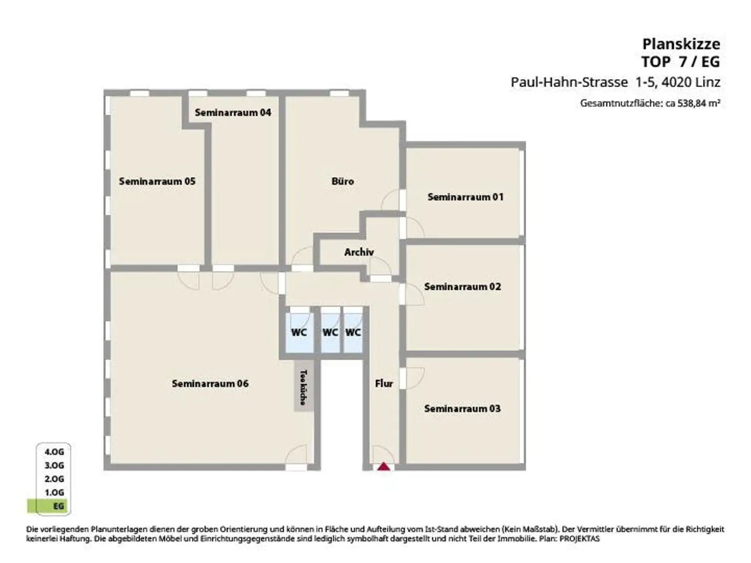 Planskizze Paul-Hahn-Strasse 1-5, 4020 Linz, Top 7