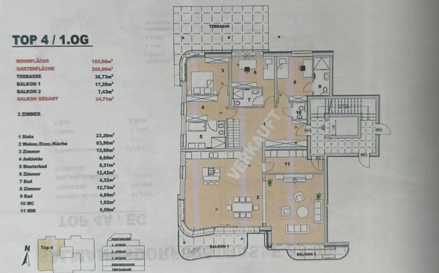 LUXUS GARTENWOHNUNG mit 300 m² Privatgarten im 1190 Wien + Pool und Gym