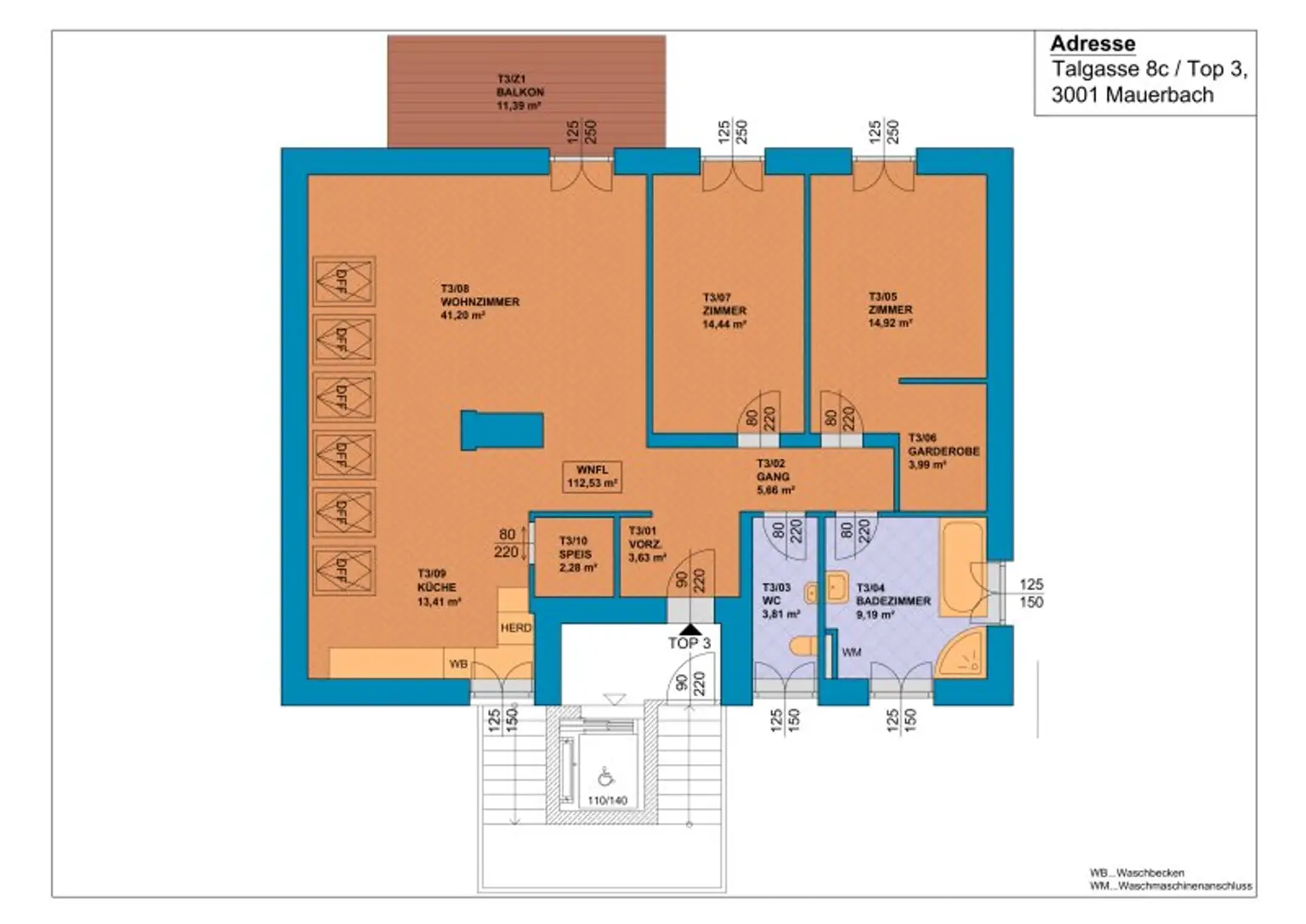 112 m2 Dachgeschosswohnung mit 11 m2 Balkon in Untermauerbach in absoluter Grünruhelage!