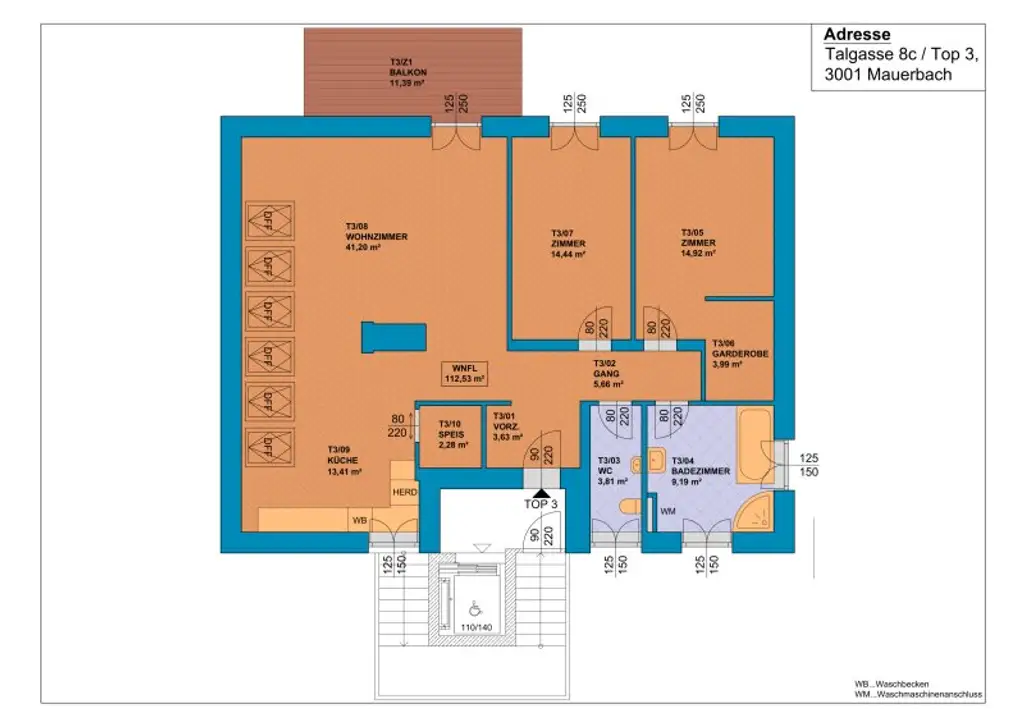 112 m2 Dachgeschosswohnung mit 11 m2 Balkon in Untermauerbach in absoluter Grünruhelage!