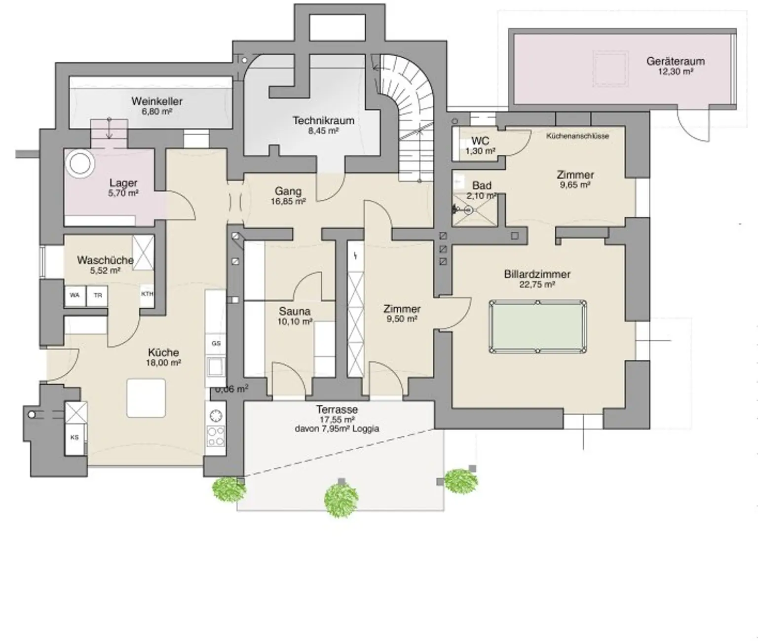 Skizze Gartengeschoß