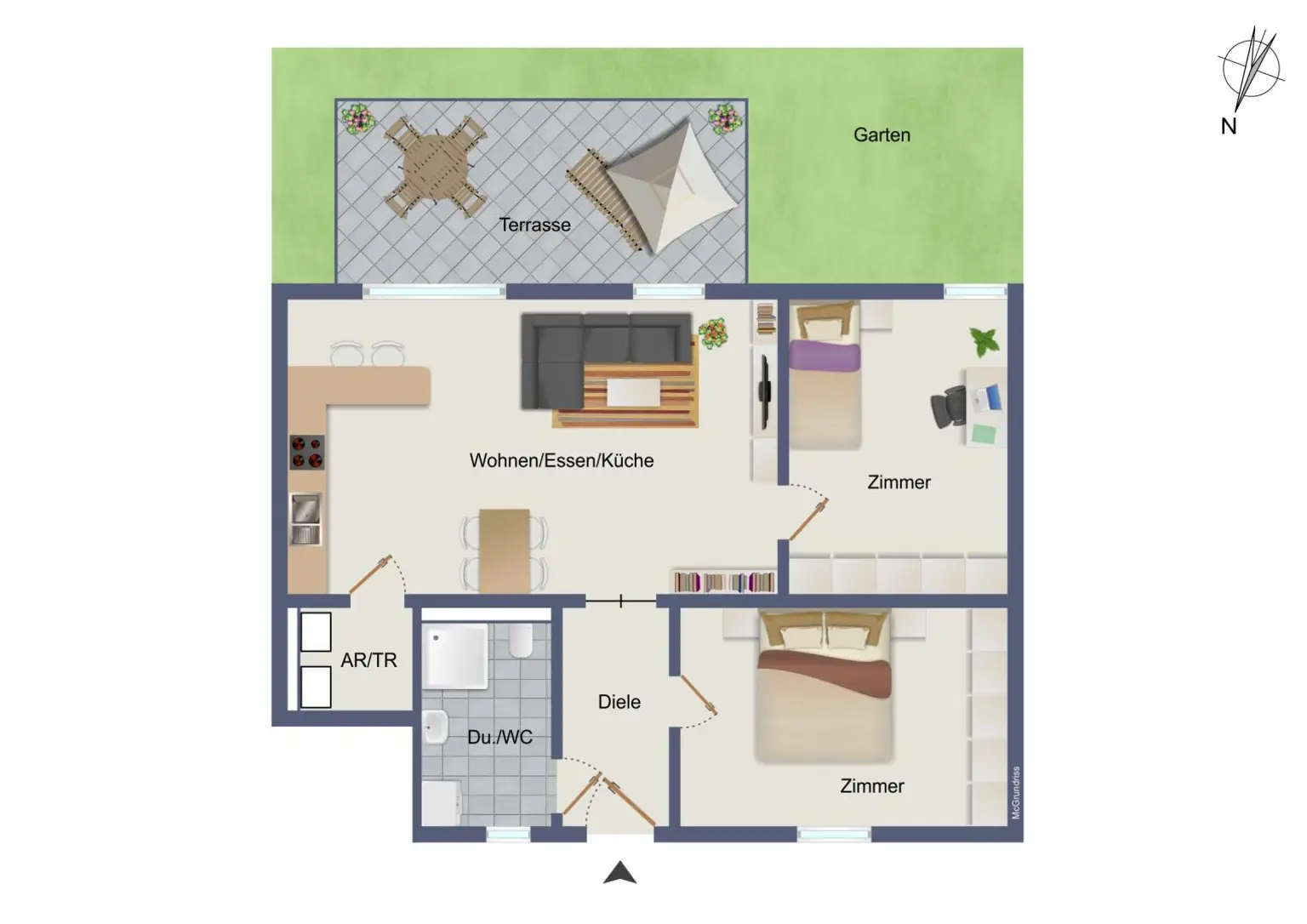 Schematischer Grundriss