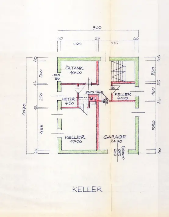 Grundrissplan Keller