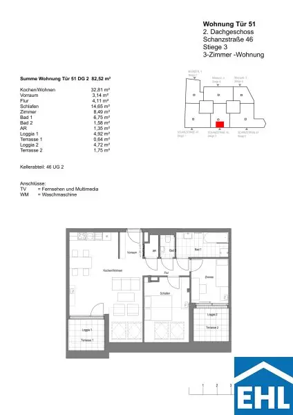 Moderne 3-Zimmer-Wohnung in Wien mit Loggia und Terrasse!