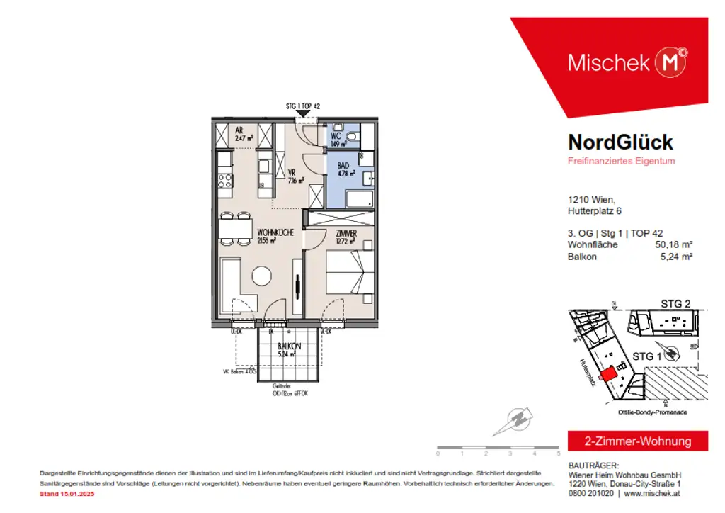 Erstbezug! Traumhafte 2-Zimmer-Neubauwohnung – Provisionsfrei