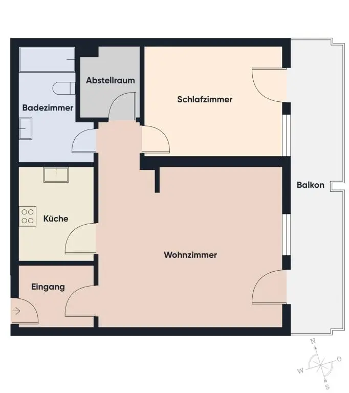 Sonne, Ruhe, Komfort: Helle 2-Zimmer-Wohnung mit großzügigem Balkon