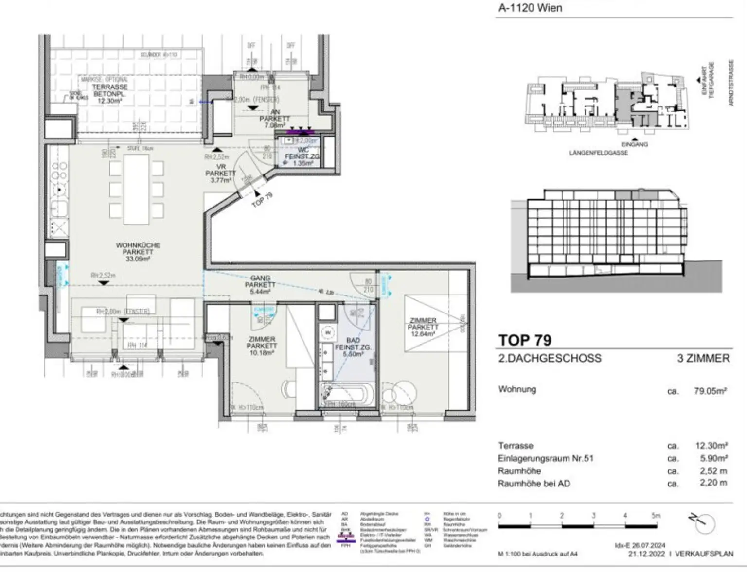 Modern wohnen in Meidling! Drei-Zimmer DG-Erstbezug mit Terrasse! Top79