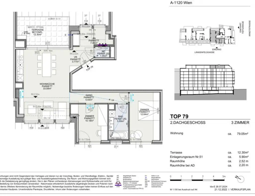 Modern wohnen in Meidling! Drei-Zimmer DG-Erstbezug mit Terrasse! Top79