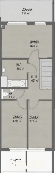 19. Eigentumswohnung 1020 Wien -Grundriss 2. Etage