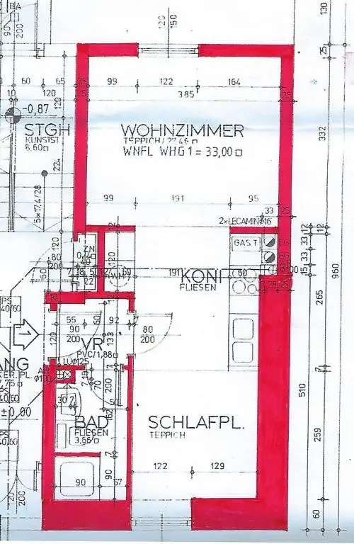 2 statt 3 Monatsmieten Kaution: 1 Zimmerwohnung mit Wohnküche ab sofort zu vermieten