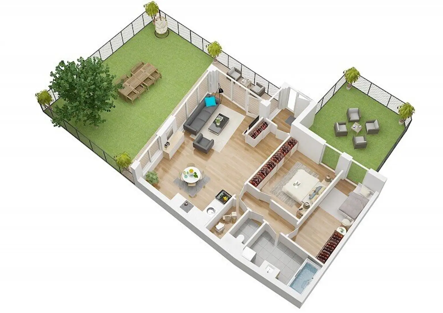 Sehr schöne Familienwohnung mit Terrasse und  großer Gartenfläche (T 1.3 /  EG)
