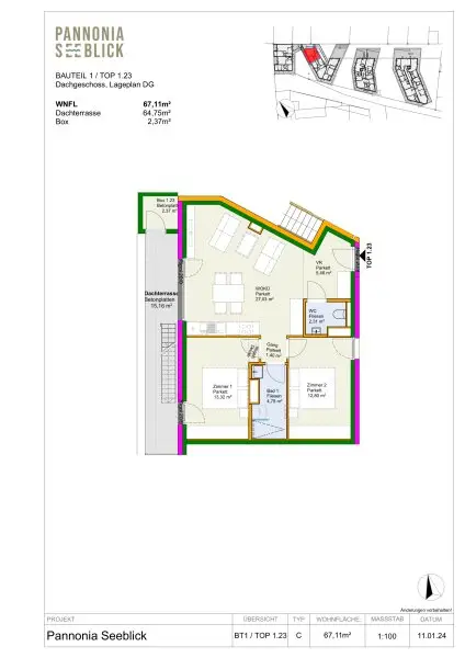 Pannonia Seeblick - Exklusives Wohnen im Penthouse // Dachterrasse // Provisionsfrei!
