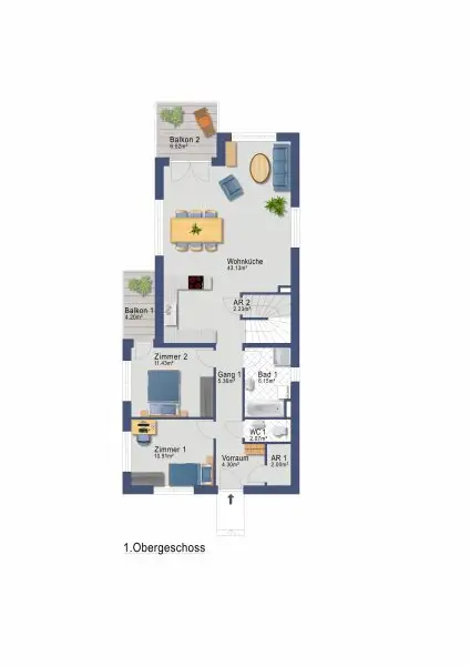 Grundriss Haus 122 Top 2 - 1.OG