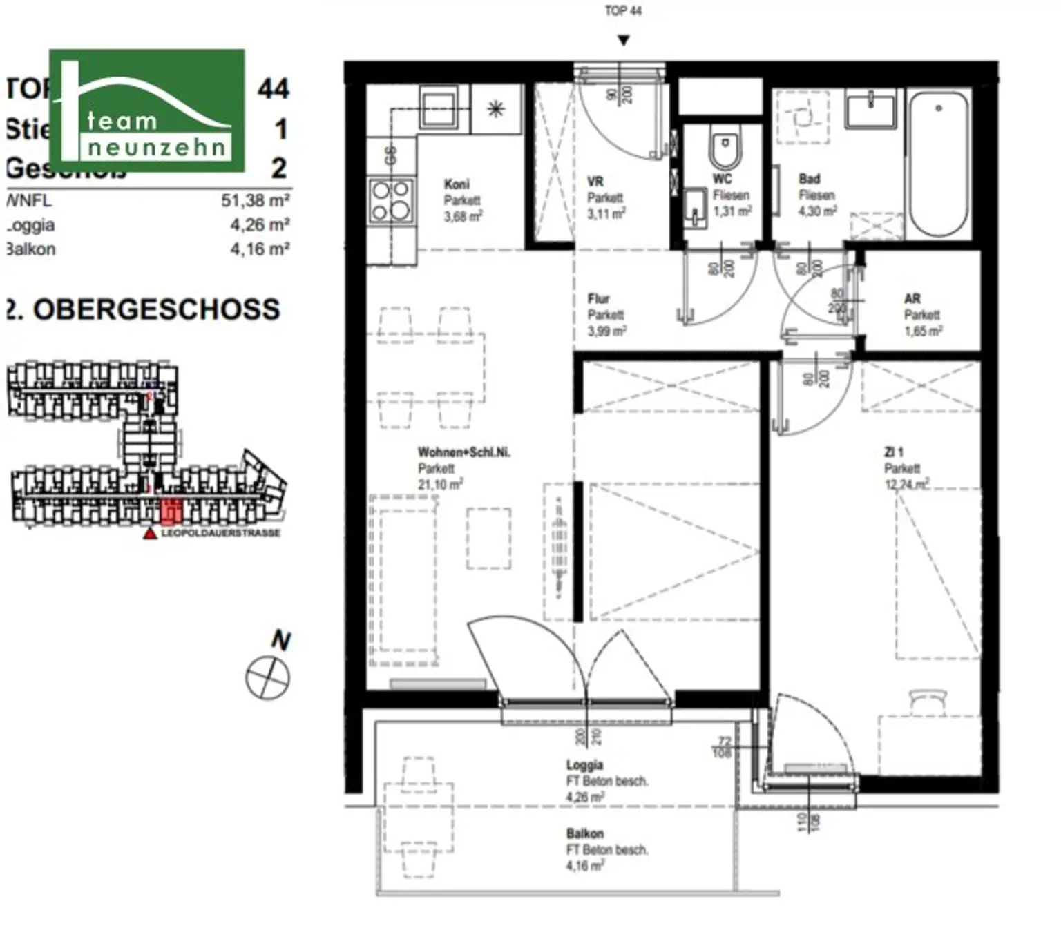 LEO 131 - Sonnige 2.5-Zimmer Wohnung mit Balkon und Abstellraum! Gut angebunden und dennoch viel Grün in der Nähe!