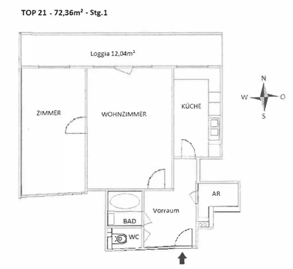 2-Zimmer Wohnung mit Weitblick und Loggia im 5. Stock mit Lift! Nähe U6 Dresdner Straße!