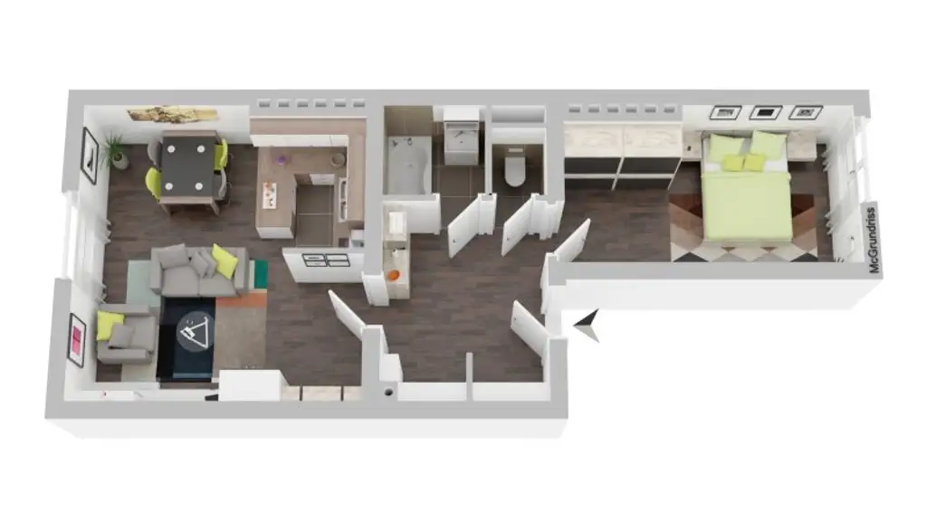 Moderne 2-Zimmer-Wohnung mit Einbauküche in zentraler Lage von Linz