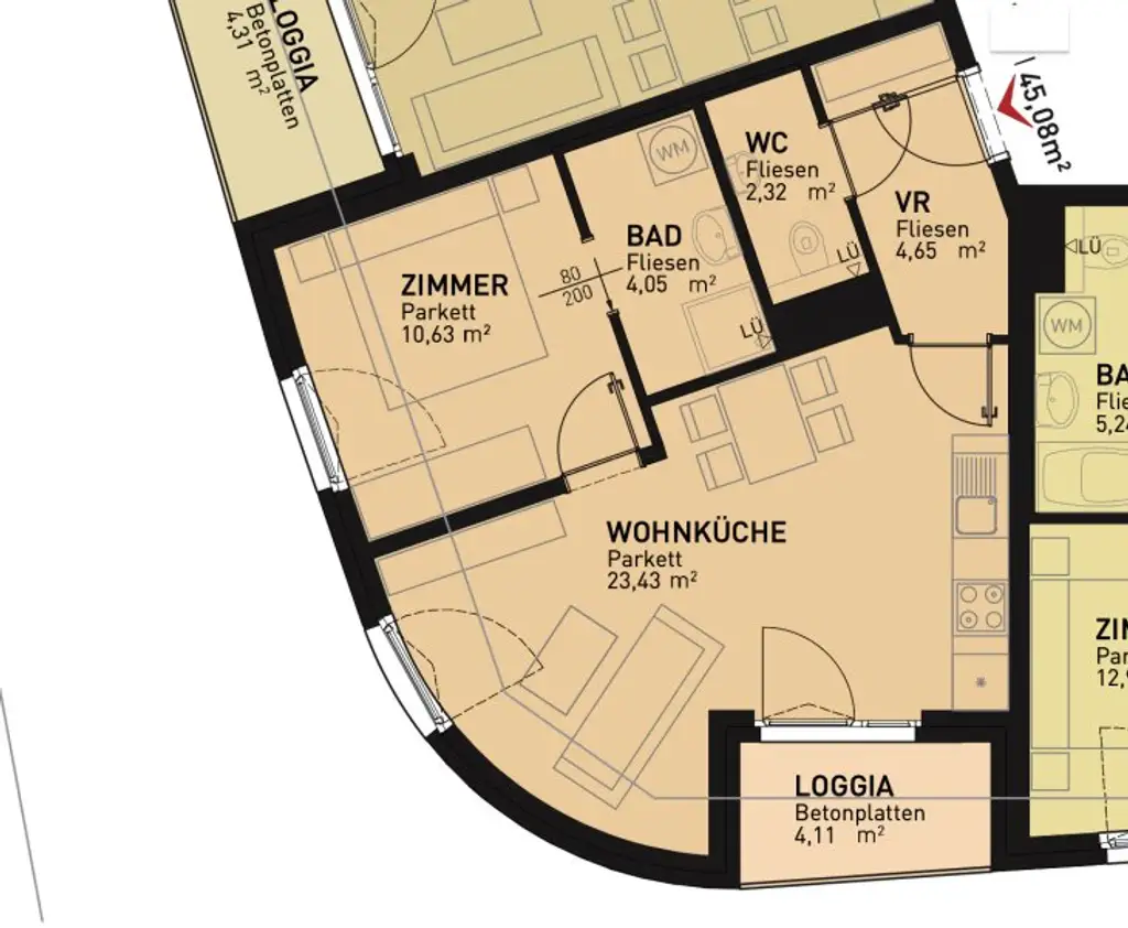 Stadlauer Pärchenwohnung an der Langobardenstraße - nahe U2 Hardeggasse