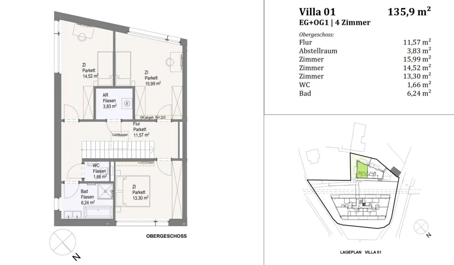 Grundriss Villa 1 OG