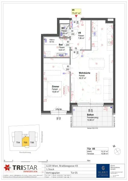 Moderne 2-Zimmer-Wohnung mit Terrasse in 1220 Wien – Ihr Erstbezug zum Traumpreis!