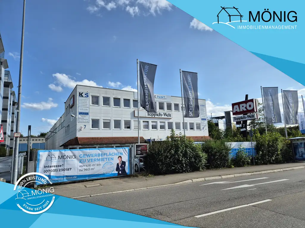 Praktische Verkaufsfläche mit ca. 960qm im Gewerbegebiet "Hulb" in Böblingen mit 4 Parkplätzen