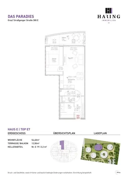 Traumwohnung mit Blick ins Grüne: 2-Zimmerwohnung mit Balkon im Paradies - Tennisparadies